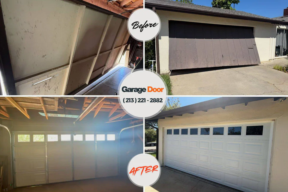 Before and after: garage door repair Dunlap, IN